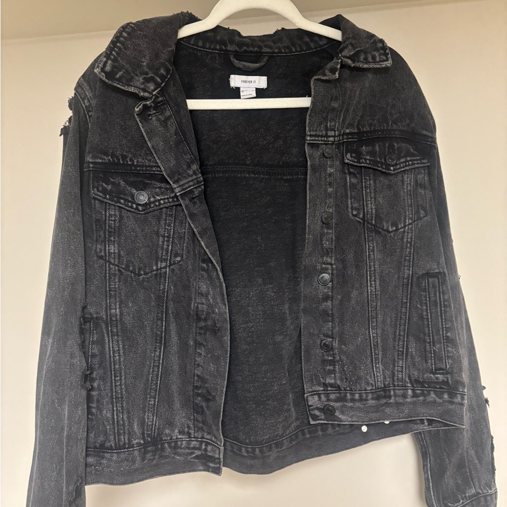 Forever 21 Charcoal Denim Jacket